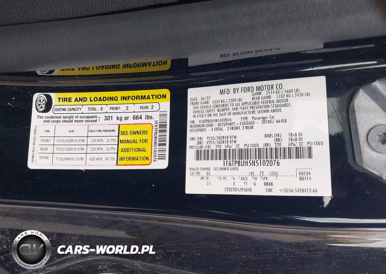 2022 Ford Mustang Ecoboost Premium VIN:1FATP8UH5N5102076 - 9