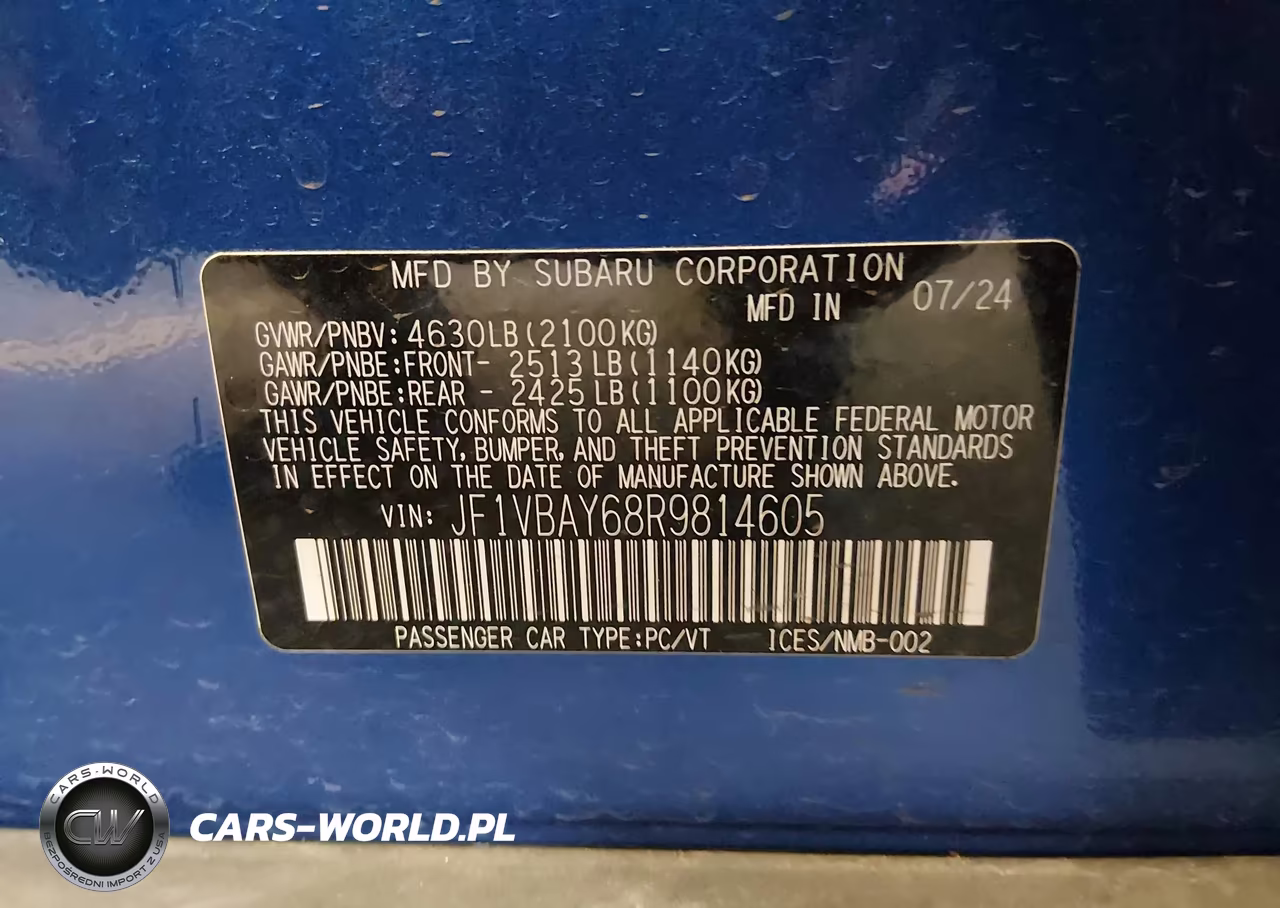 2024 Subaru Wrx Tr VIN:JF1VBAY68R9814605 - 9