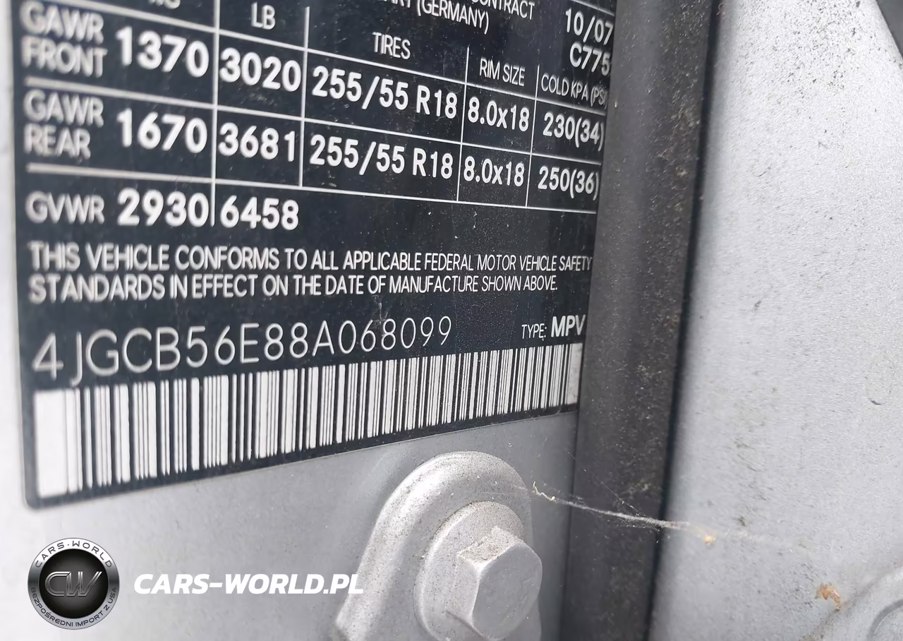 2008 Mercedes-Benz R-Class 3.5L VIN:4JGCB56E88A068099 - 9