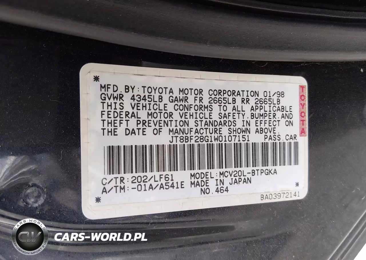 1998 Lexus Es 300 VIN:JT8BF28G1W0107151 - 9