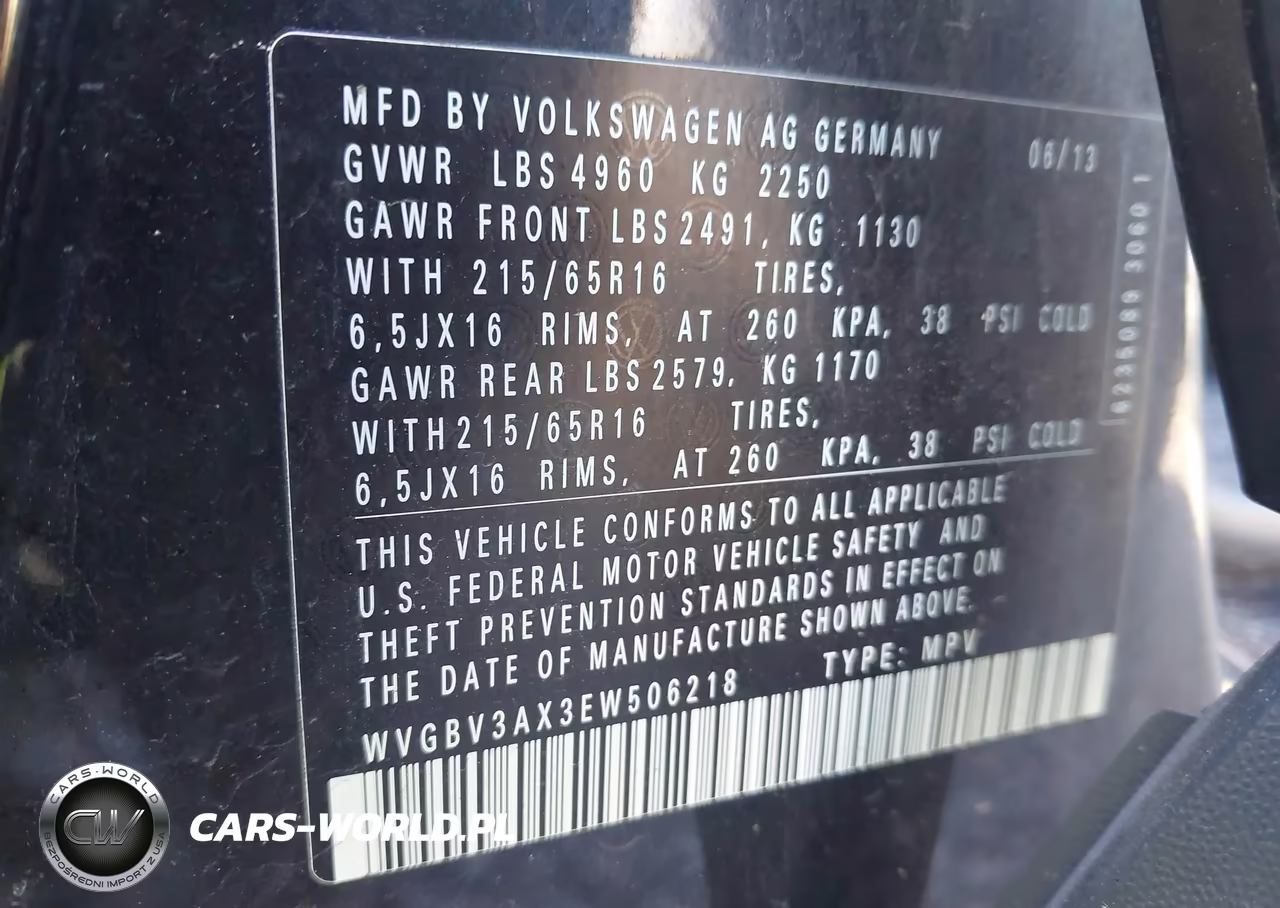 2014 Volkswagen Tiguan S VIN:WVGBV3AX3EW506218 - 9