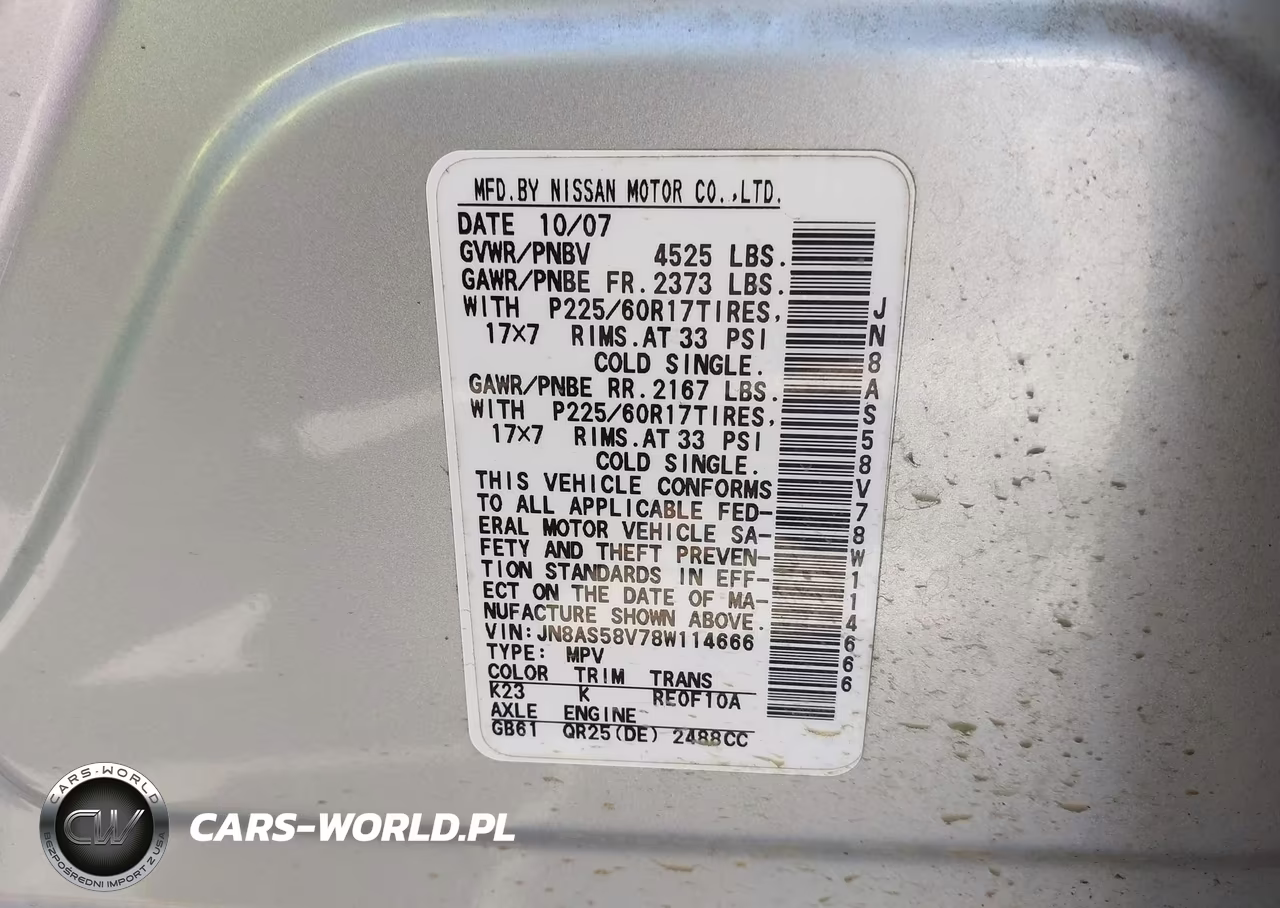 2008 Nissan Rogue Sl VIN:JN8AS58V78W114666 - 9
