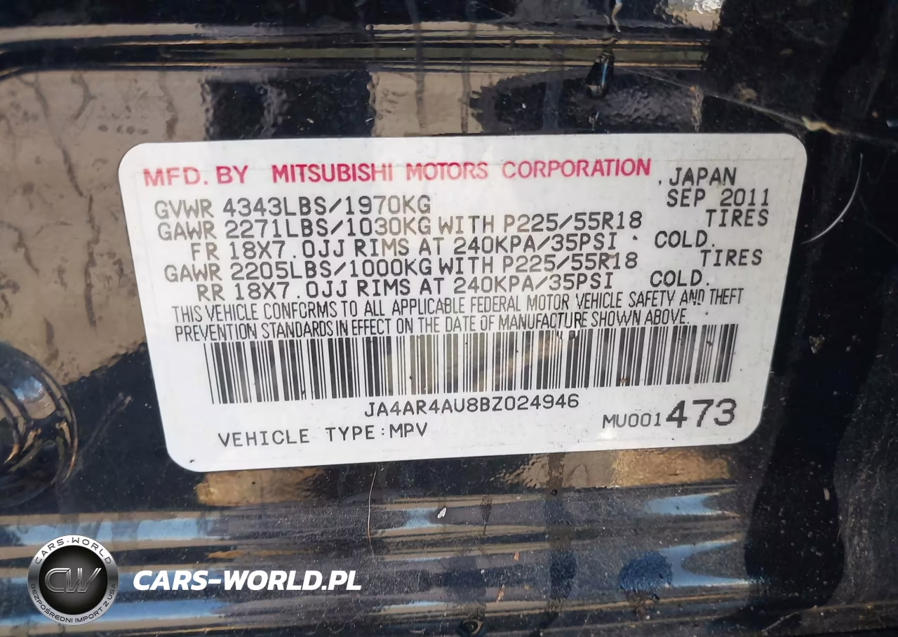 2011 Mitsubishi Outlander Sport Se VIN:JA4AR4AU8BZ024946 - 9