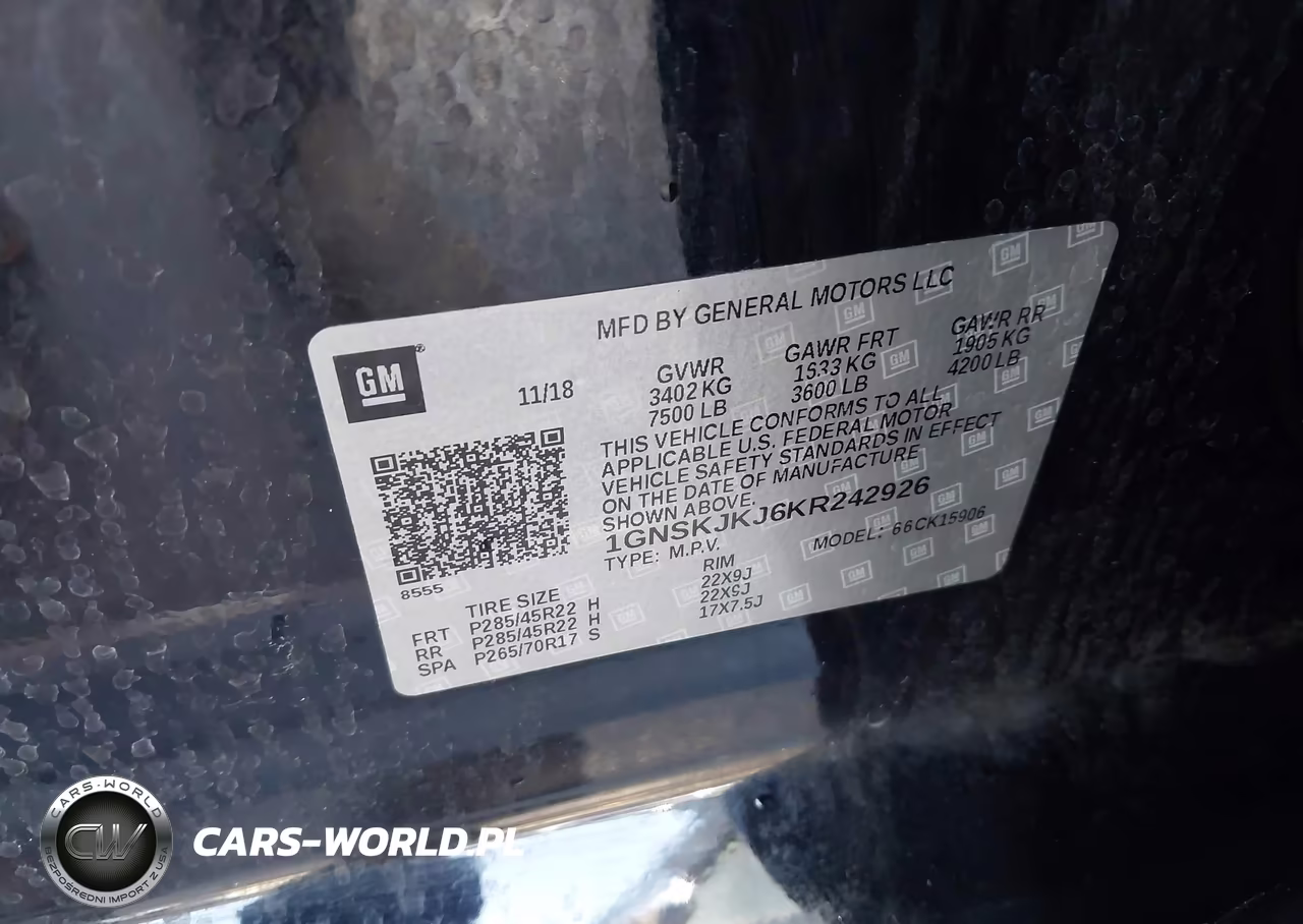 2019 Chevrolet Suburban Premier VIN:1GNSKJKJ6KR242926 - 9