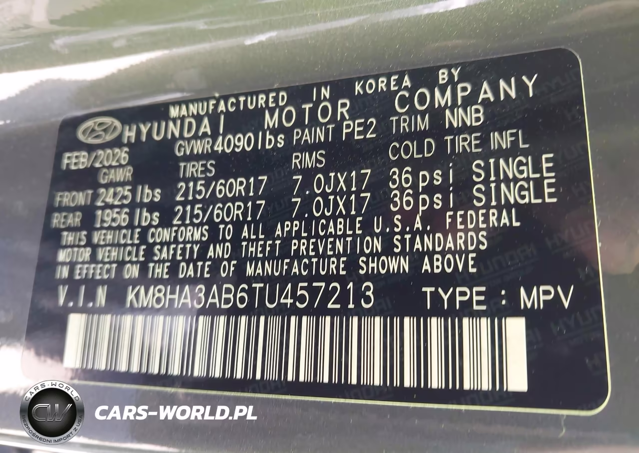 2026 Hyundai Kona Se VIN:KM8HA3AB6TU457213 - 9