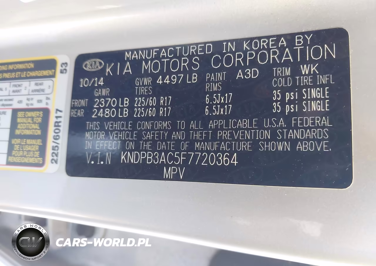 2015 Kia Sportage Lx VIN:KNDPB3AC5F7720364 - 9