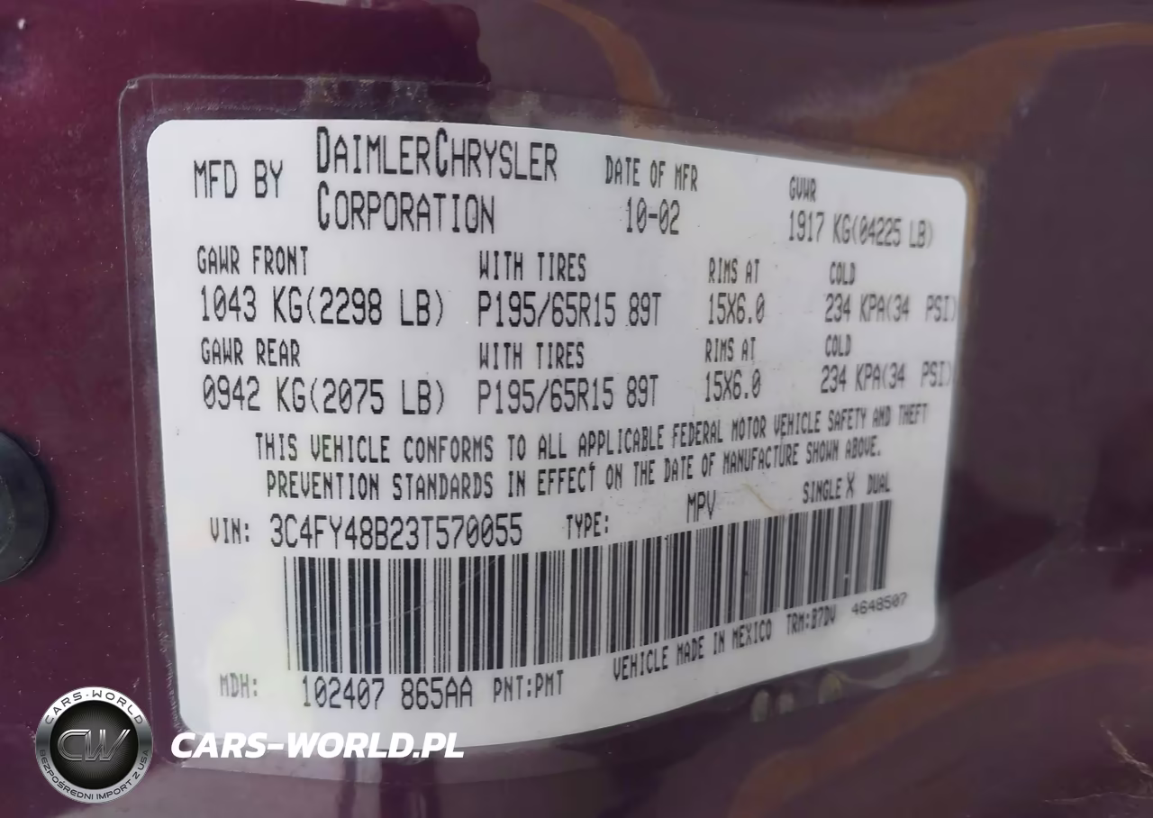 2003 Chrysler Pt Cruiser VIN:3C4FY48B23T570055 - 9