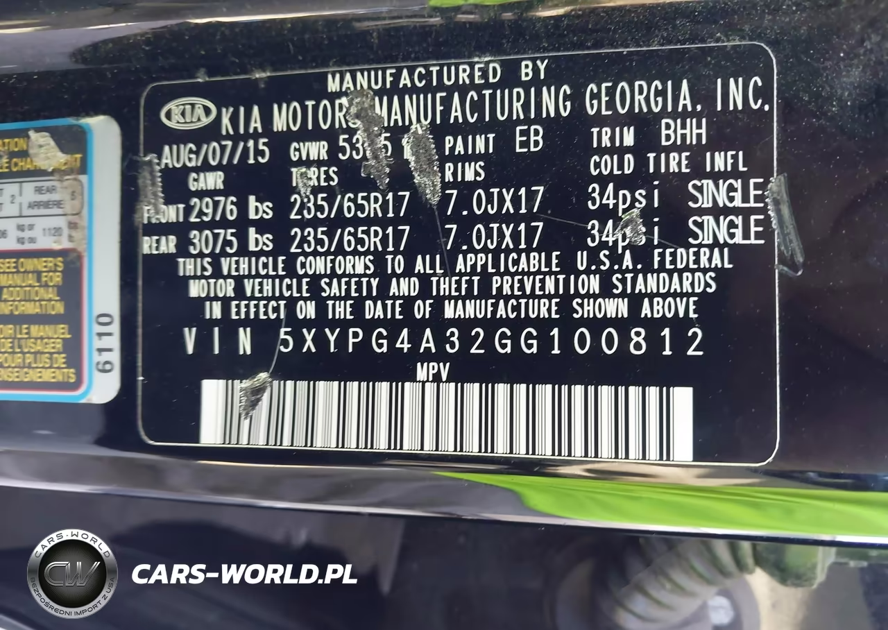 2016 Kia Sorento 2.4L Lx VIN:5XYPG4A32GG100812 - 9