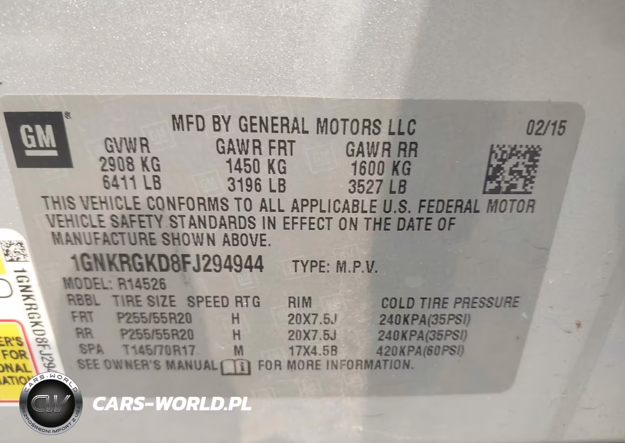 2015 Chevrolet Traverse Lt VIN:1GNKRGKD8FJ294944 - 9