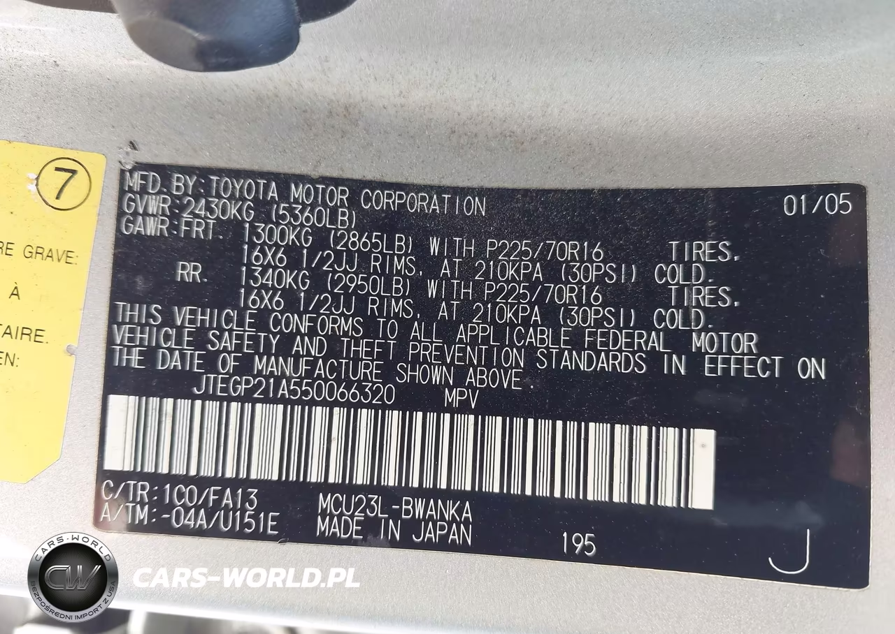 2005 Toyota Highlander V6 VIN:JTEGP21A550066320 - 9