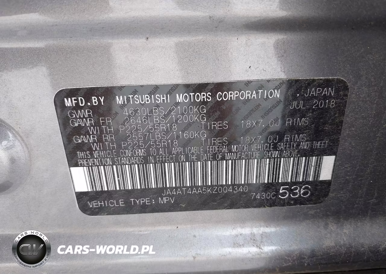 2019 Mitsubishi Eclipse Cross Le VIN:JA4AT4AA5KZ004340 - 9