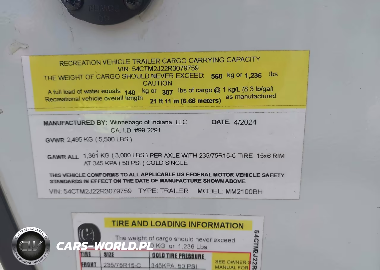 2024 Winnebago 2100Bh VIN:54CTM2J22R3079759 - 9