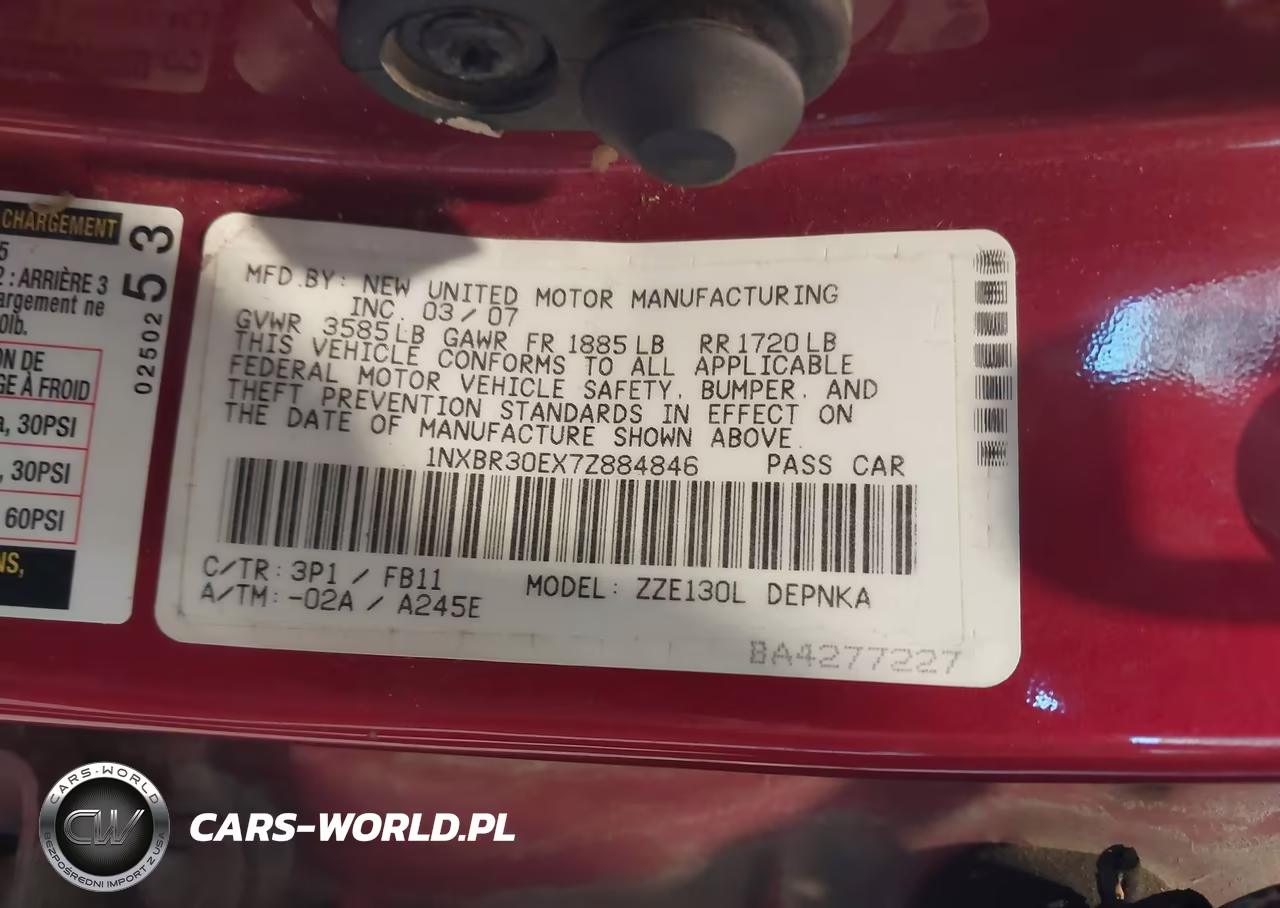 2007 Toyota Corolla Le VIN:1NXBR30EX7Z884846 - 9
