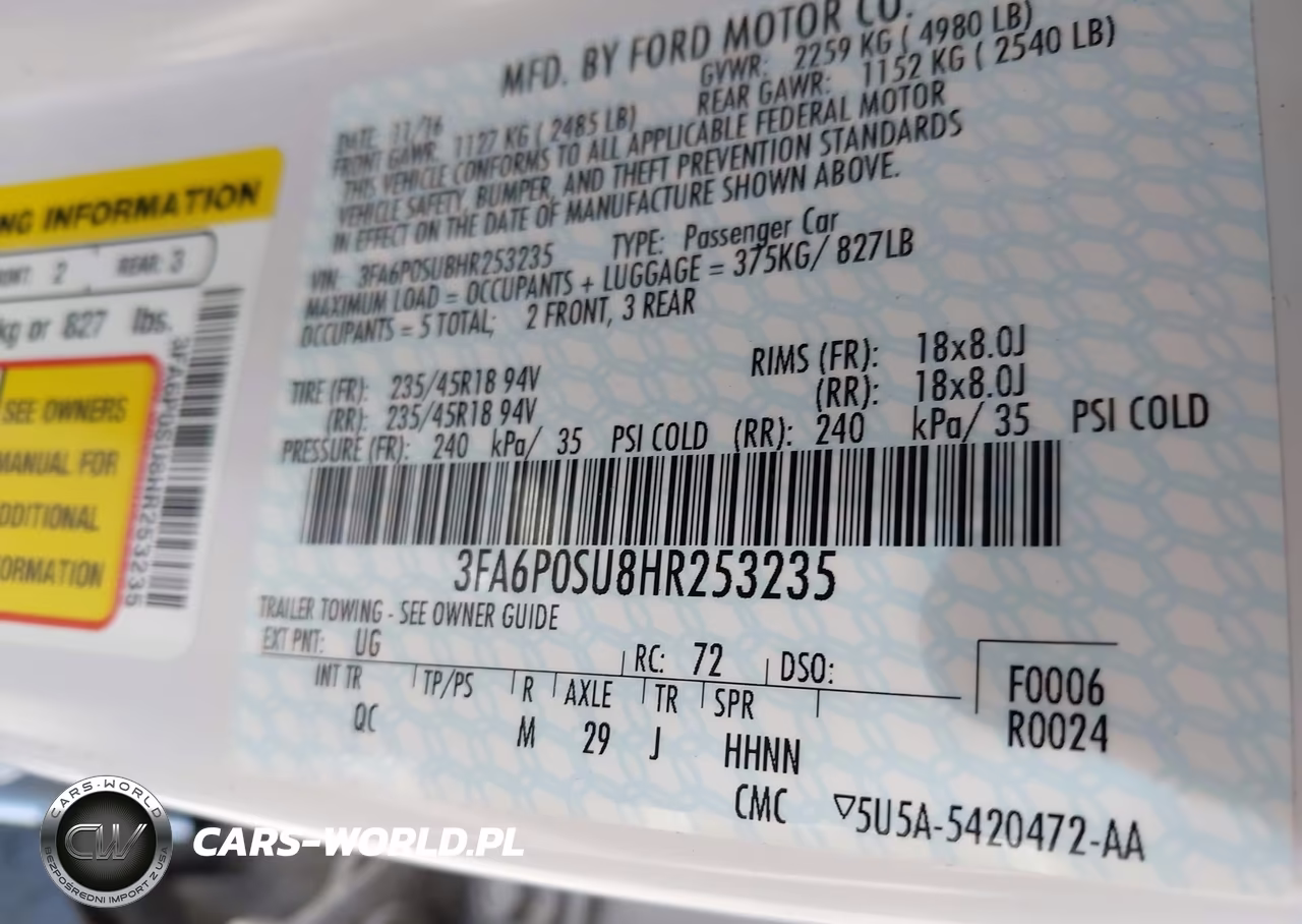 2017 Ford Fusion Energi Platinum VIN:3FA6P0SU8HR253235 - 9