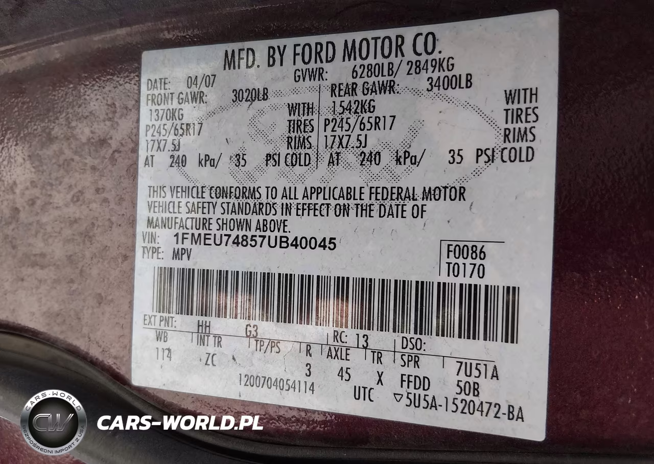 2007 Ford Explorer Eddie Bauer VIN:1FMEU74857UB40045 - 9