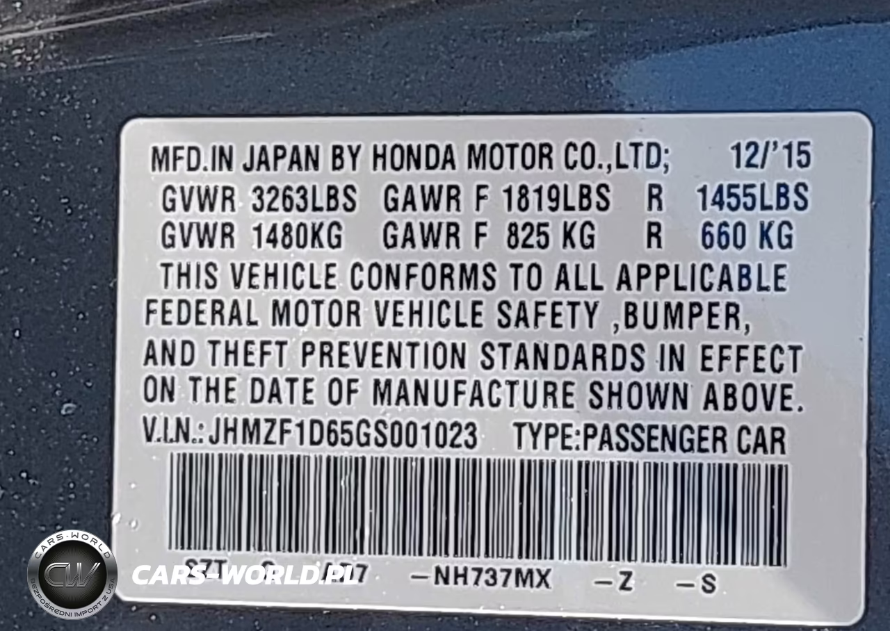 2016 Honda Cr-Z Ex-Ex-L Navi VIN:JHMZF1D65GS001023 - 9