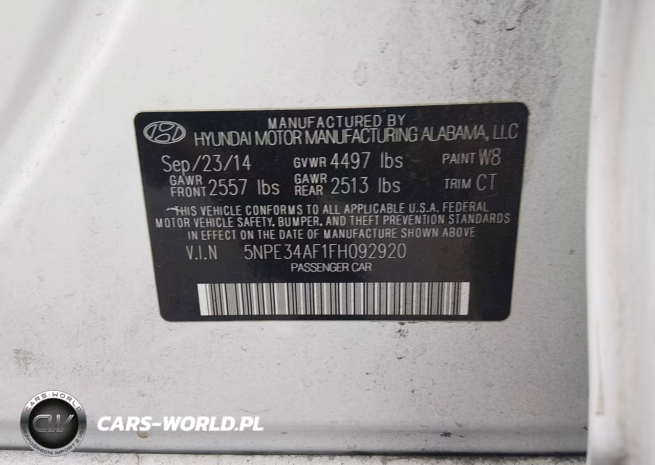 2015 Hyundai Sonata Sport VIN:5NPE34AF1FH092920 - 9