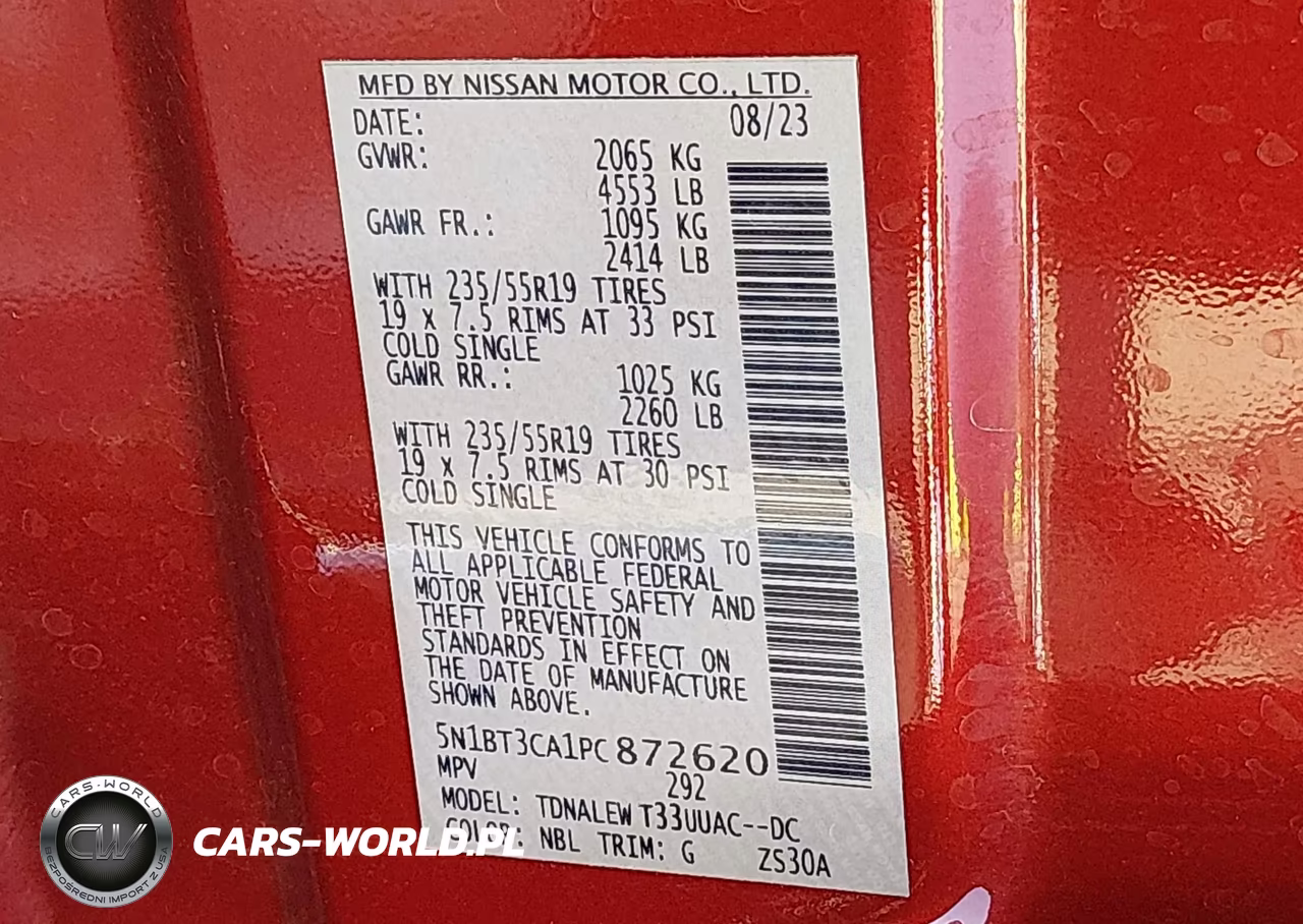 2023 Nissan Rogue Sl Fwd VIN:5N1BT3CA1PC872620 - 9