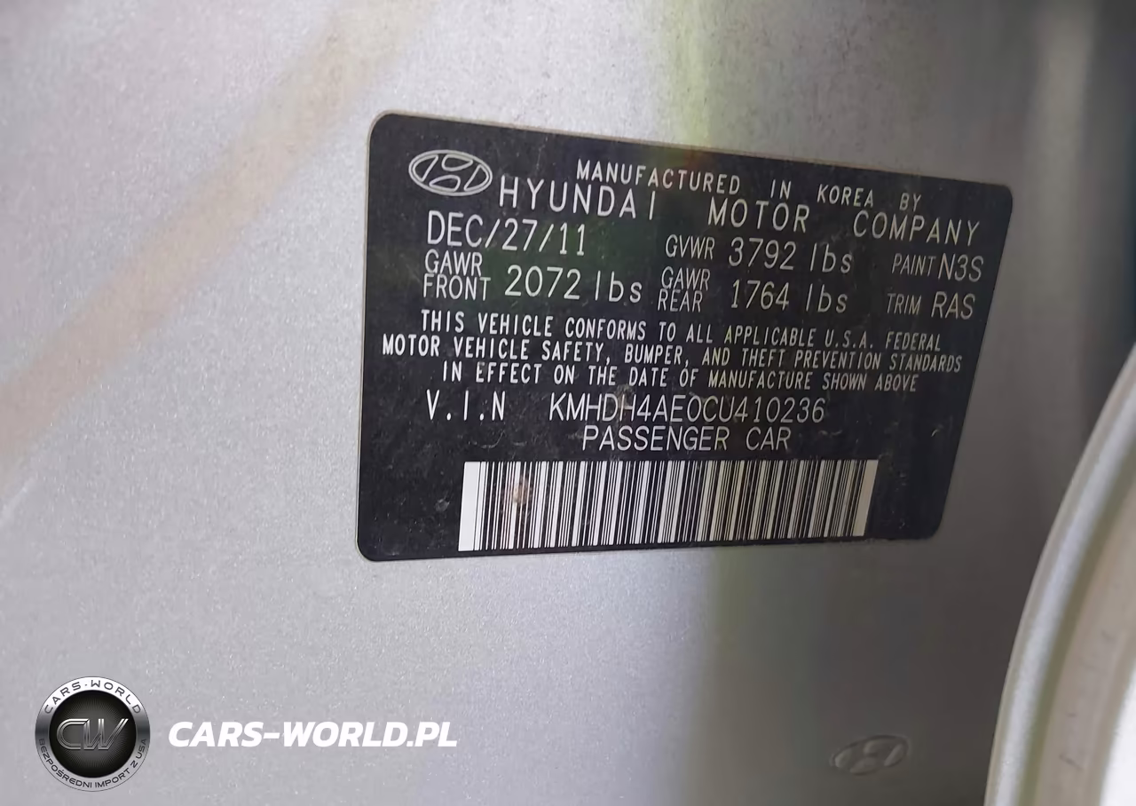 2012 Hyundai Elantra Gls (Ulsan Plant) VIN:KMHDH4AE0CU410236 - 9