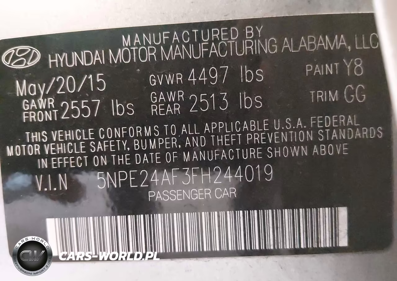 2015 Hyundai Sonata Se VIN:5NPE24AF3FH244019 - 9