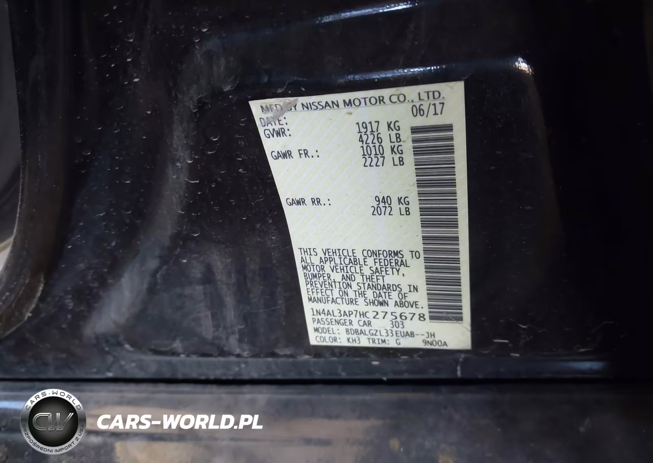 NISSAN ALTIMA 2.5 VIN:1N4AL3AP7HC275678 - 9