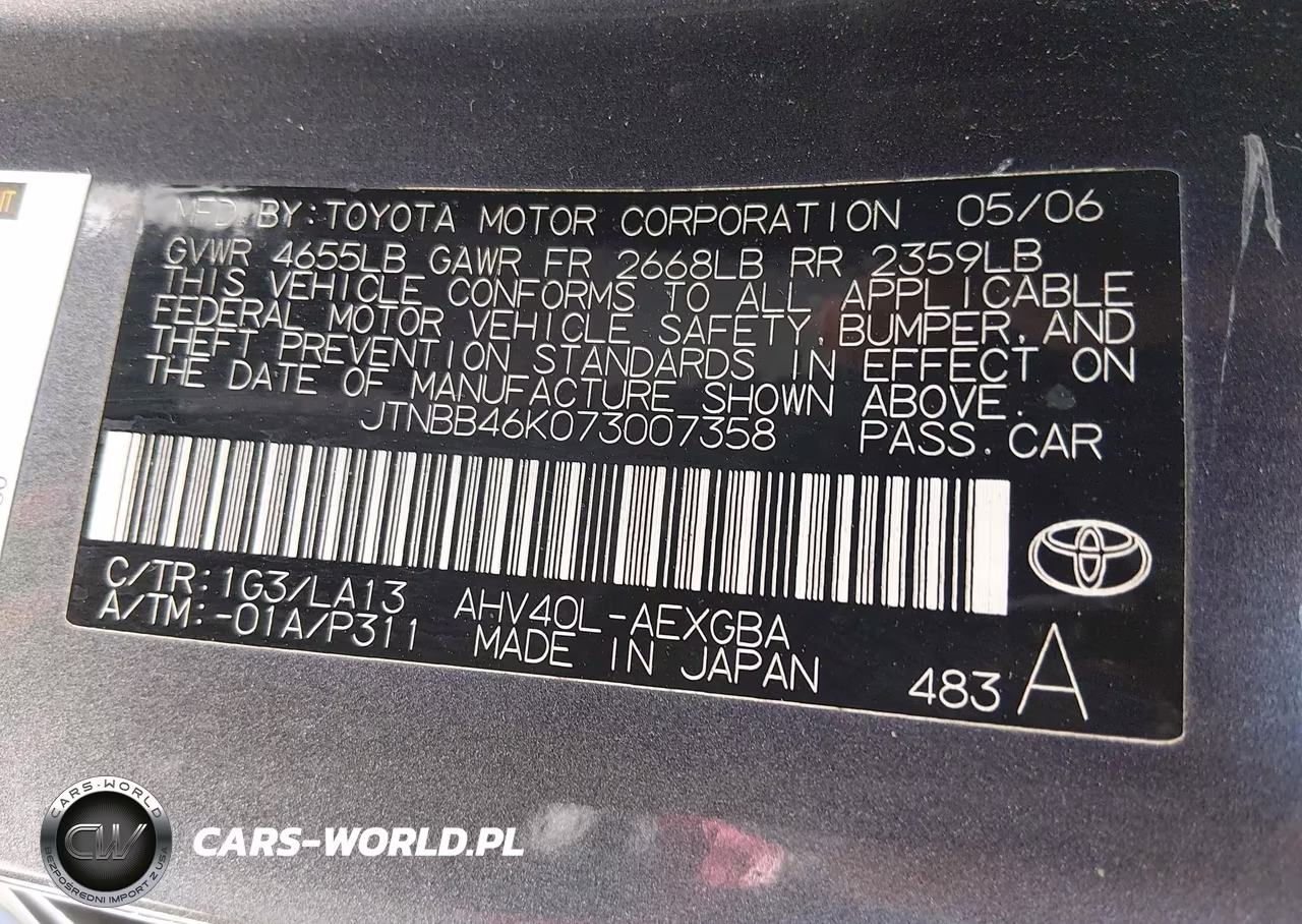 2007 Toyota Camry Hybrid VIN:JTNBB46K073007358 - 9