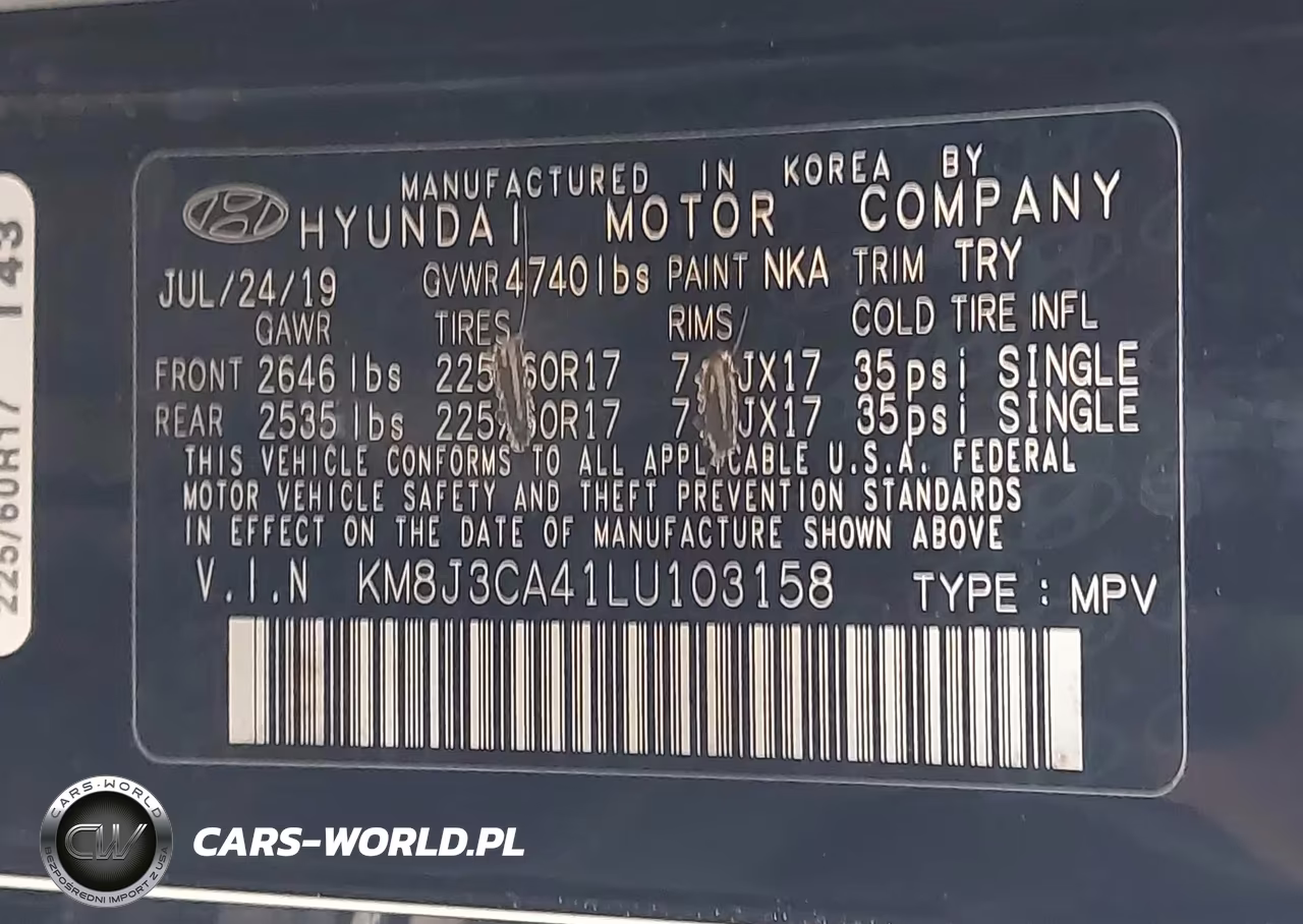 2020 Hyundai Tucson Value VIN:KM8J3CA41LU103158 - 9