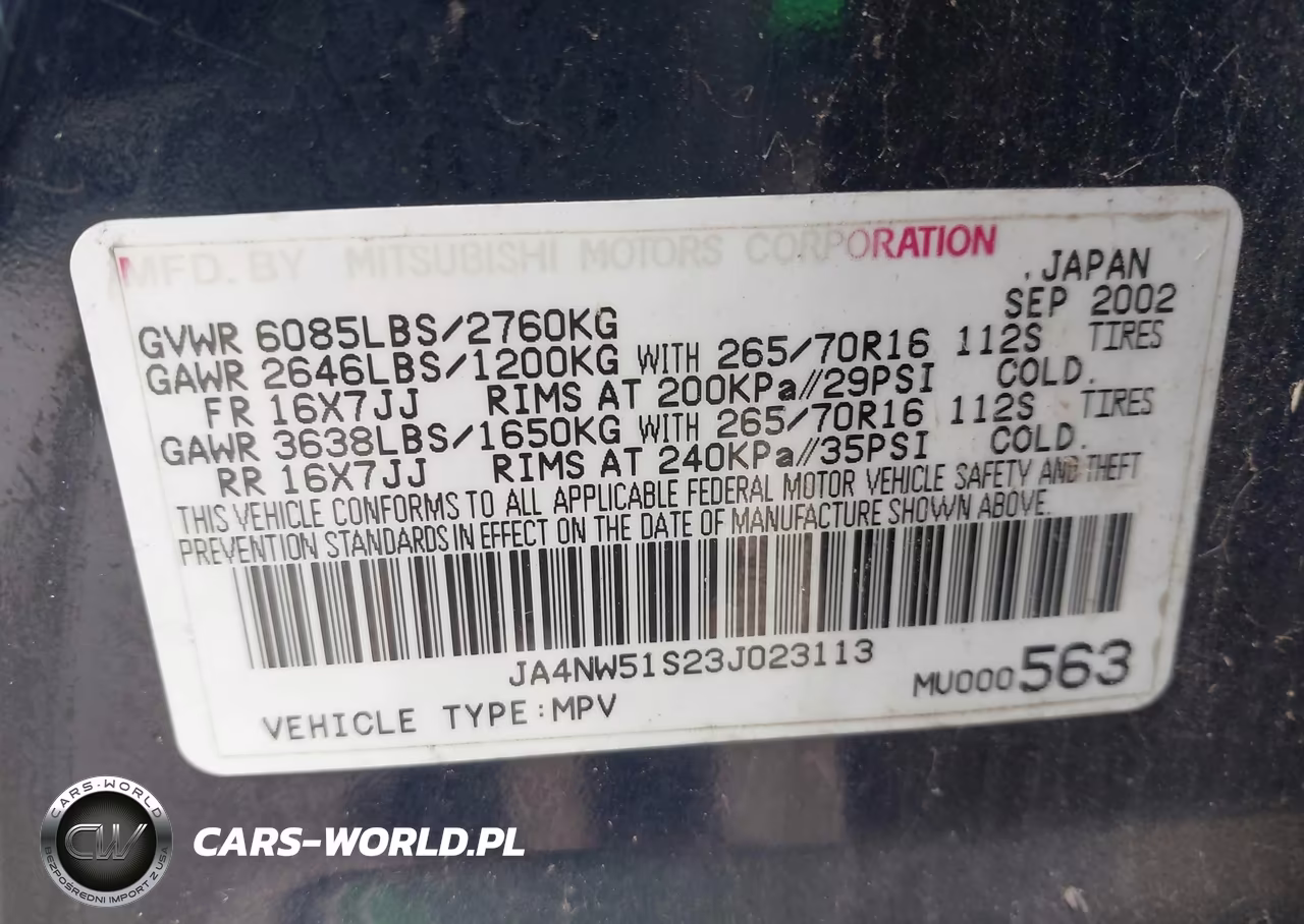 2003 Mitsubishi Montero 20Th Anniversary-Limited VIN:JA4NW51S23J023113 - 9