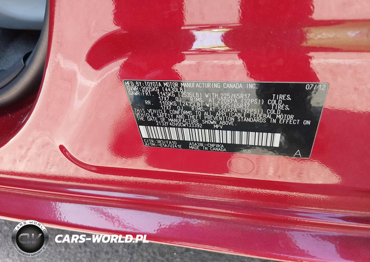 2012 Toyota Rav4 VIN:2T3ZF4DV0CW133392 - 9