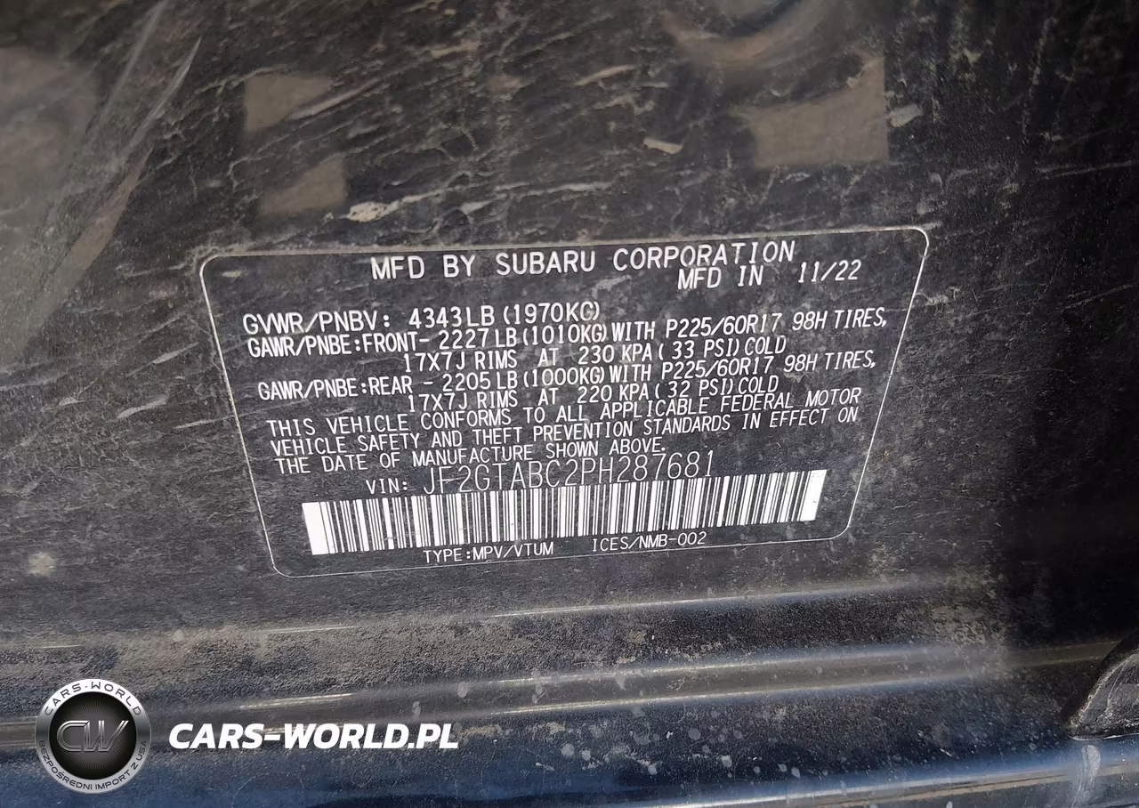 2023 Subaru Crosstrek VIN:JF2GTABC2PH287681 - 9