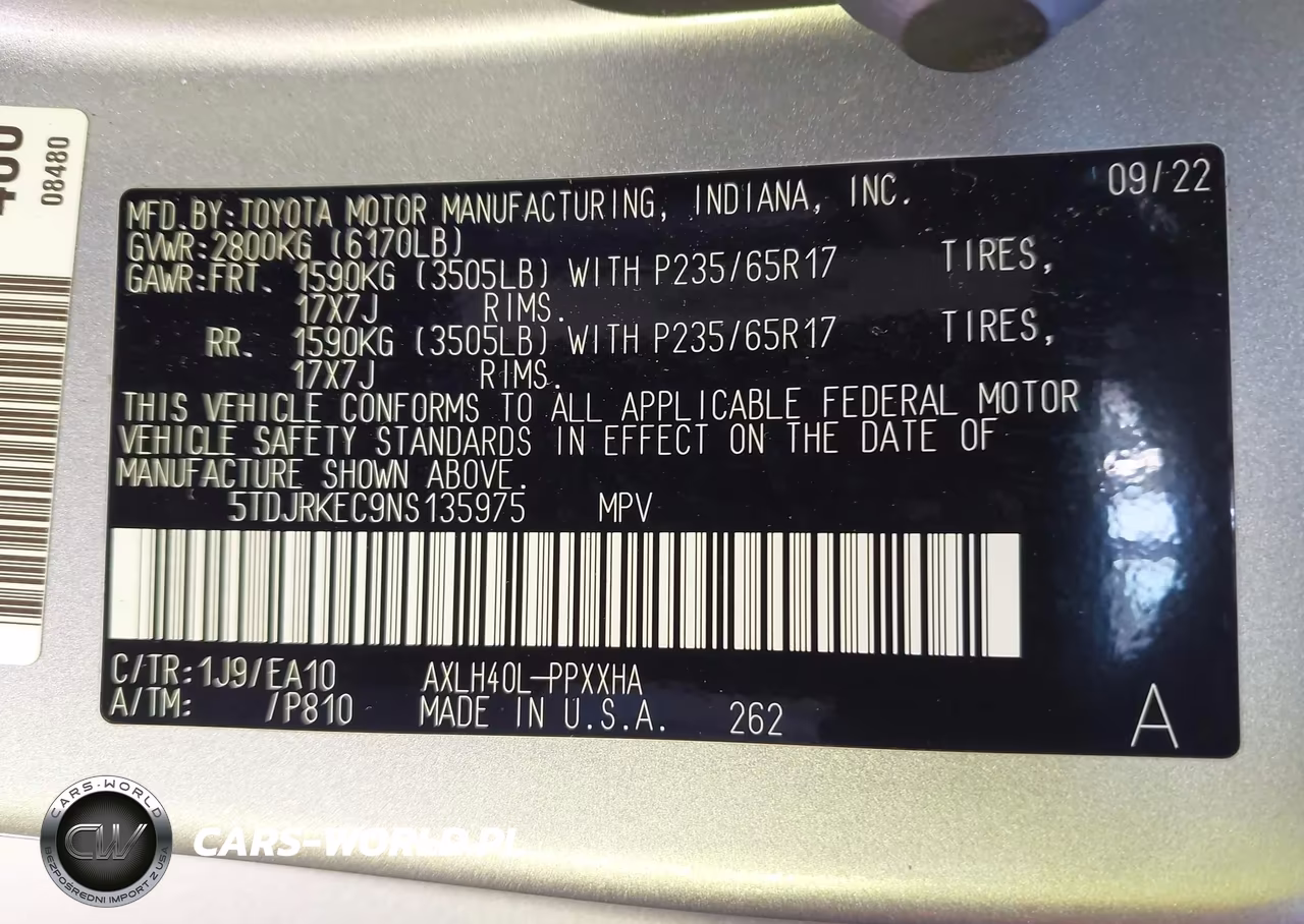 2022 Toyota Sienna Xle VIN:5TDJRKEC9NS135975 - 9