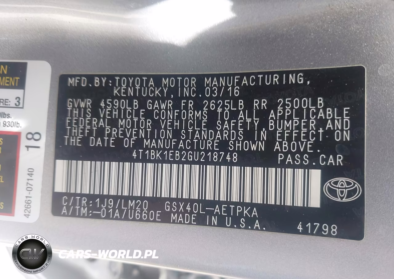 2016 Toyota Avalon Limited VIN:4T1BK1EB2GU218748 - 9