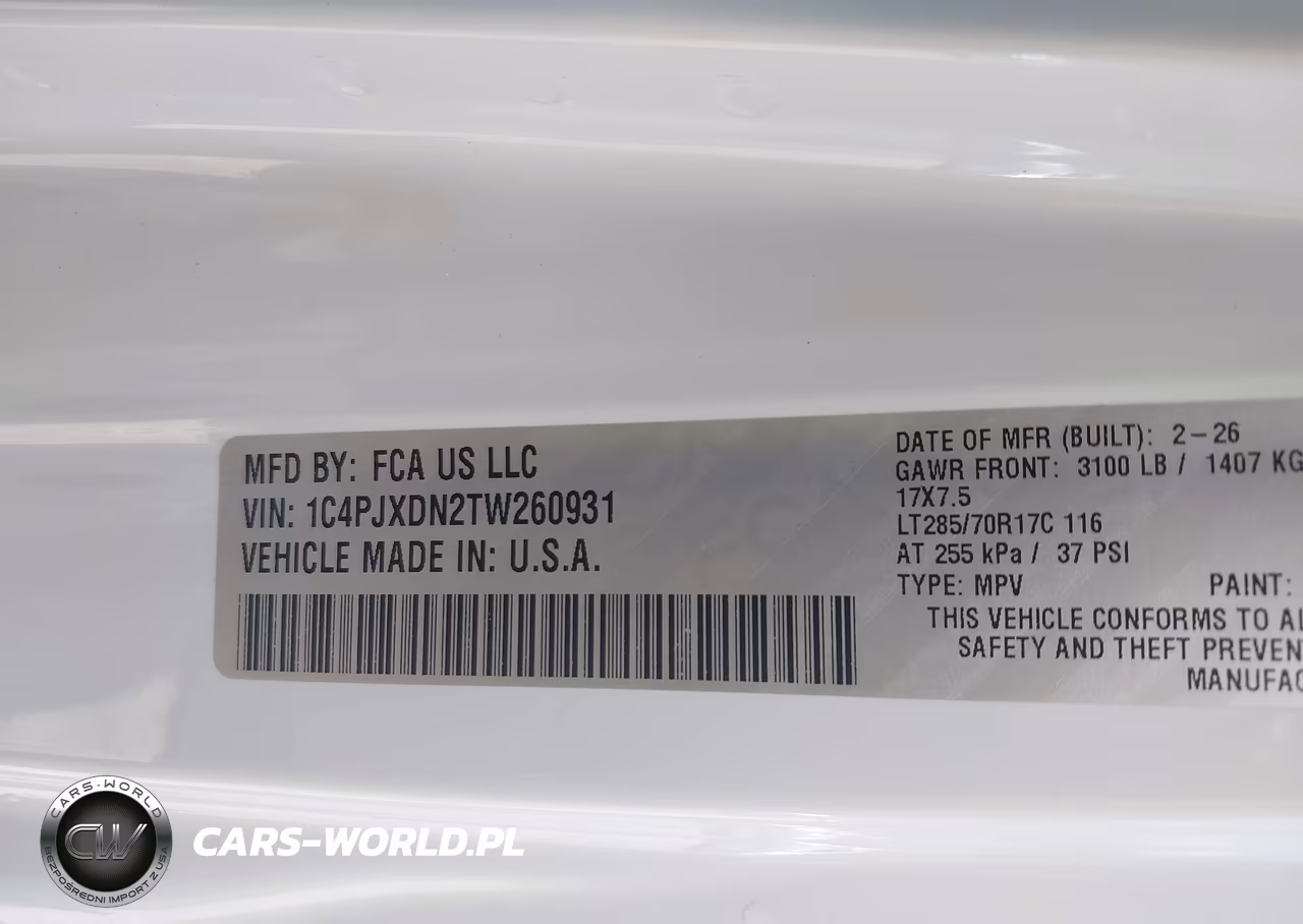 2026 Jeep Wrangler Willys 4X4 VIN:1C4PJXDN2TW260931 - 9