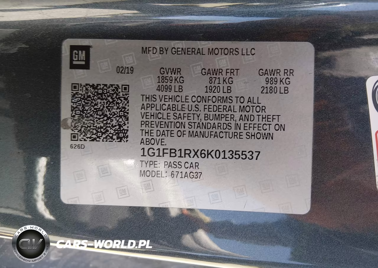 2019 Chevrolet Camaro 1Lt VIN:1G1FB1RX6K0135537 - 9