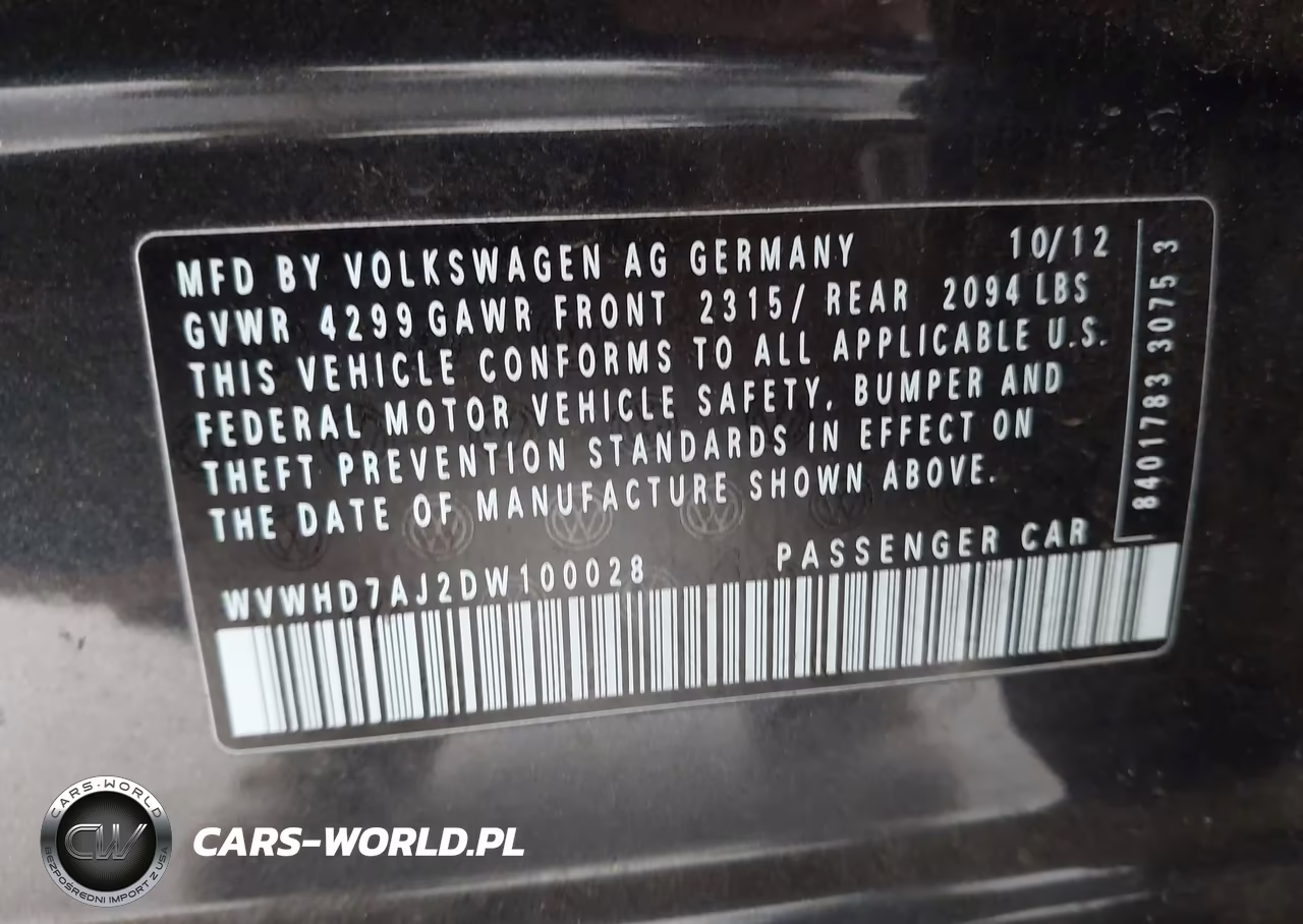 2013 Volkswagen Gti 4-Door VIN:WVWHD7AJ2DW100028 - 9