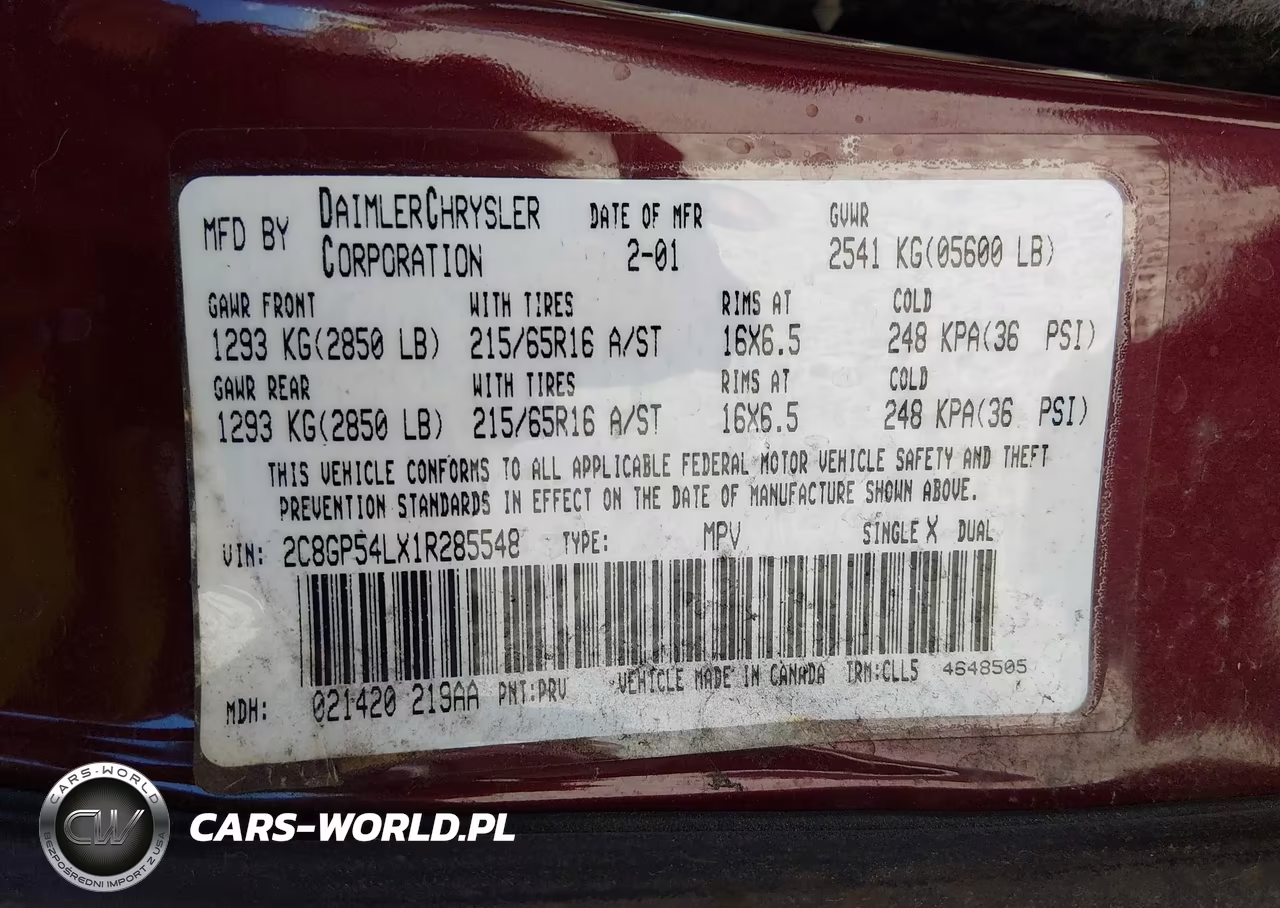 2001 Chrysler Town & Country Lxi VIN:2C8GP54LX1R285548 - 9
