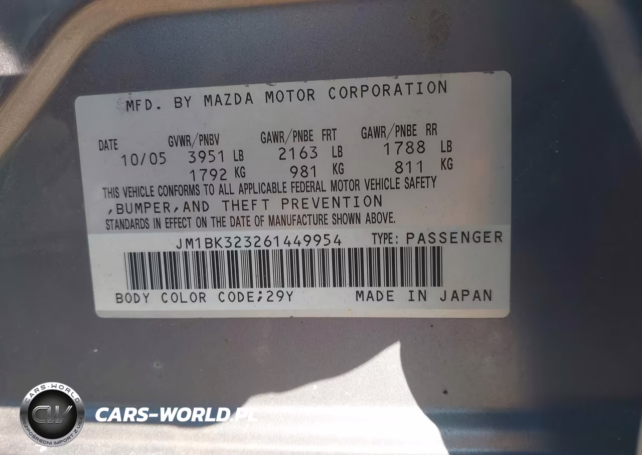 2006 Mazda Mazda3 S Touring VIN:JM1BK323261449954 - 9