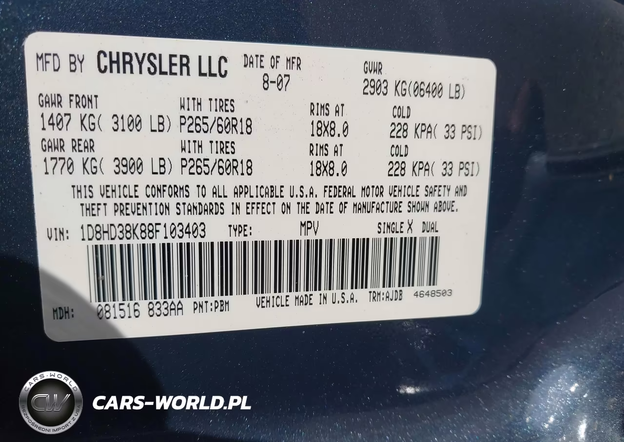 2008 Dodge Durango Sxt VIN:1D8HD38K88F103403 - 9