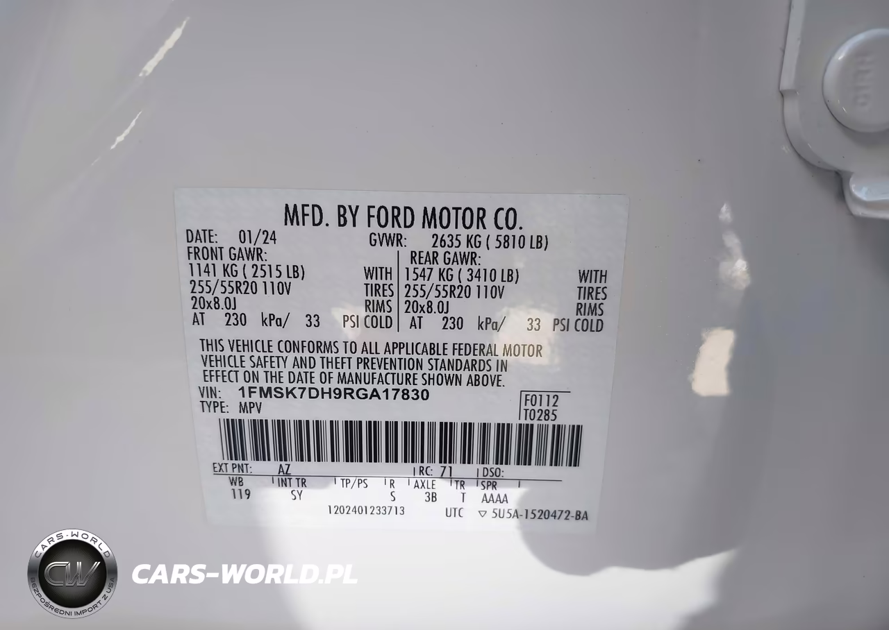 2024 Ford Explorer Xlt VIN:1FMSK7DH9RGA17830 - 9