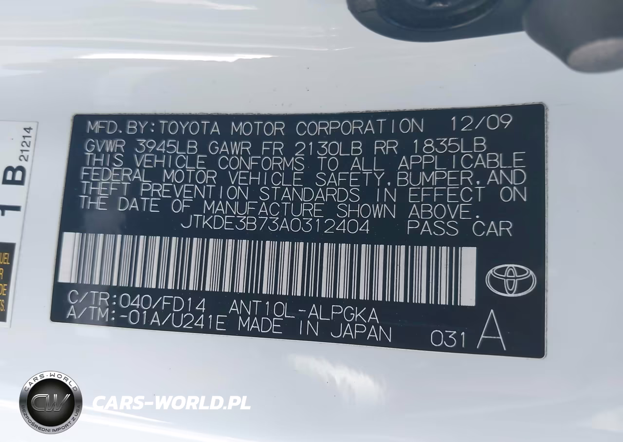 2010 Scion Tc VIN:JTKDE3B73A0312404 - 9