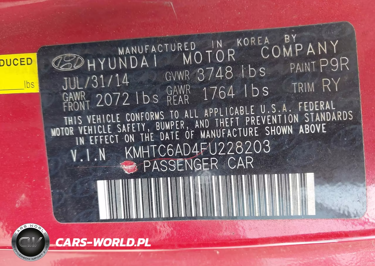 2015 Hyundai Veloster VIN:KMHTC6AD4FU228203 - 9