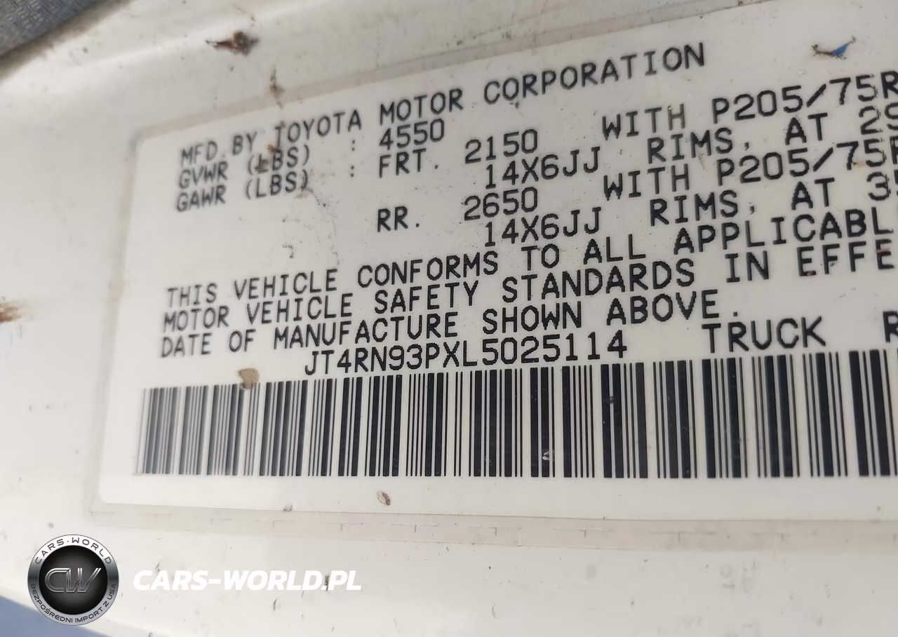 1990 Toyota Pickup 1-2 Ton Ex Lng Whlbse Dlx VIN:JT4RN93PXL5025114 - 9