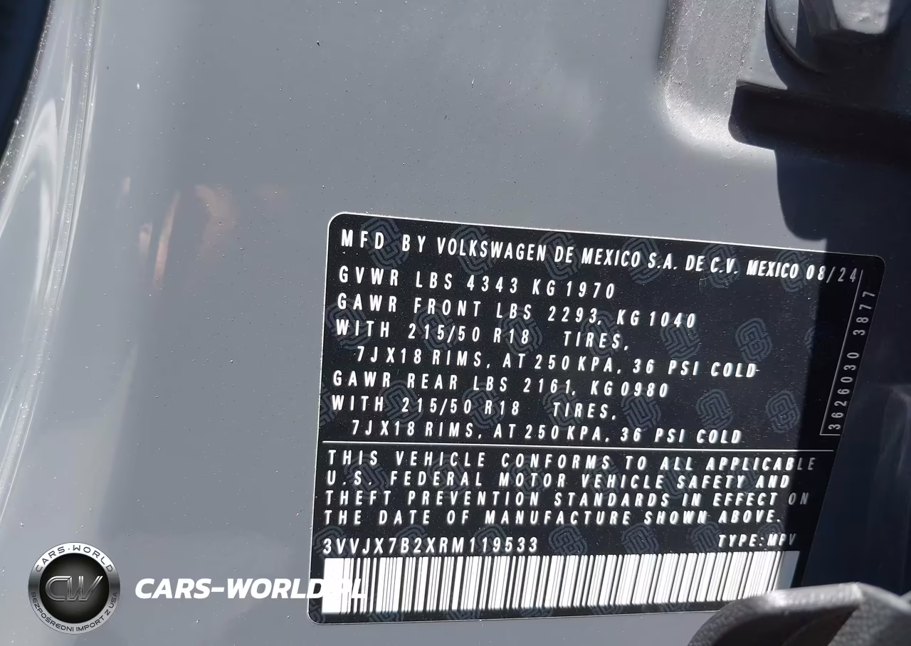 2024 Volkswagen Taos 1.5T Se Black VIN:3VVJX7B2XRM119533 - 9