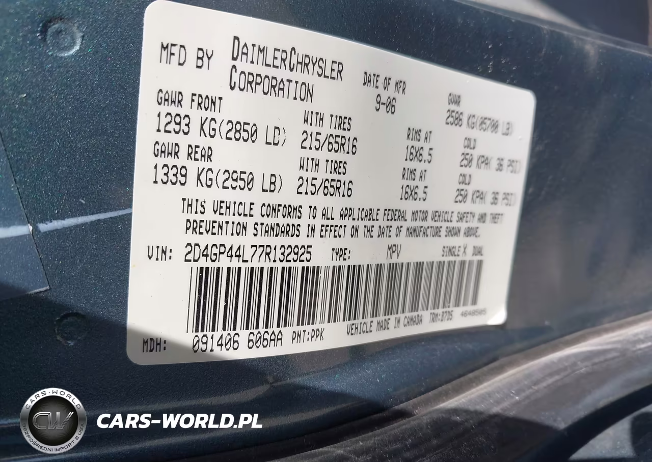 2007 Dodge Grand Caravan Sxt VIN:2D4GP44L77R132925 - 9