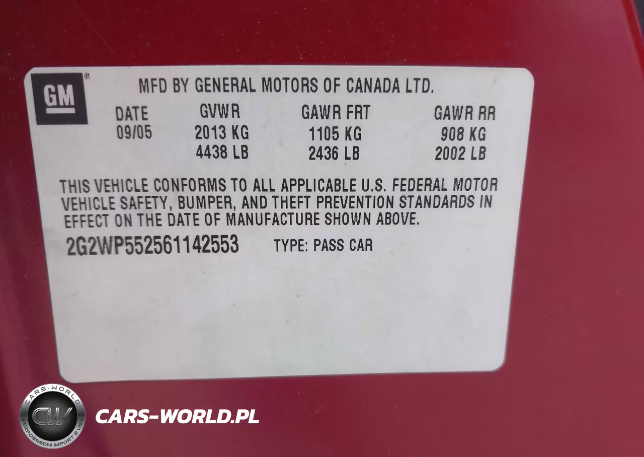 2006 Pontiac Grand Prix VIN:2G2WP552561142553 - 9