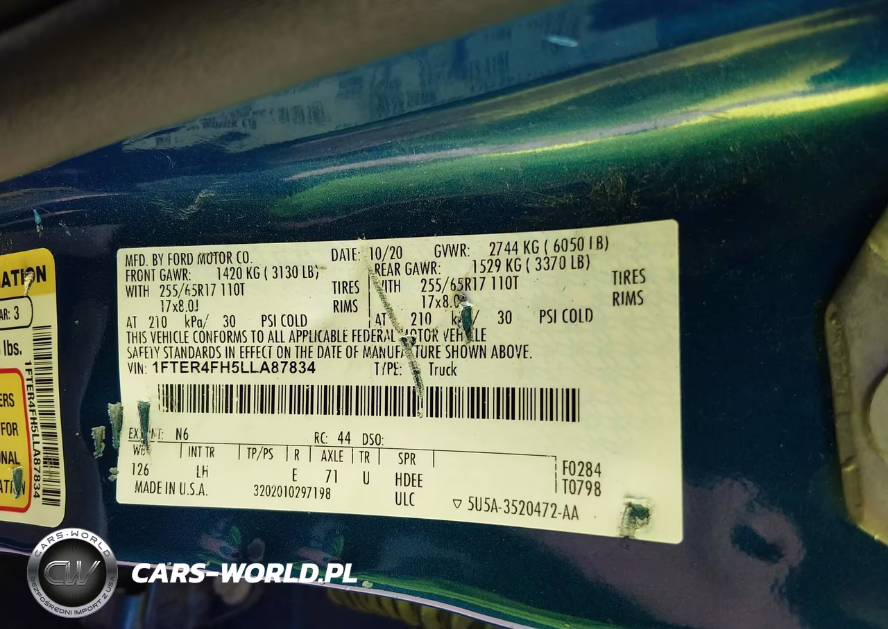 2020 Ford Ranger Xl VIN:1FTER4FH5LLA87834 - 9