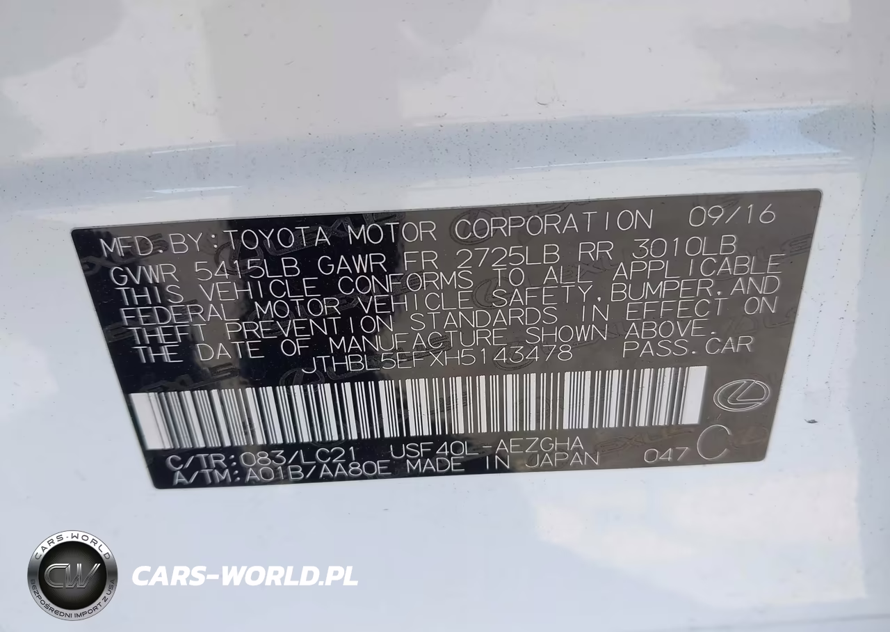 2017 Lexus Ls 460 VIN:JTHBL5EFXH5143478 - 9