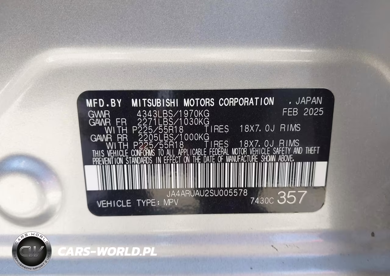 2025 Mitsubishi Outlander Sport 2.0 Es Awc-2.0 Le Awc-2.0 S Awc-2.0 Se Awc-2.0 Trail Edition Awc VIN:JA4ARUAU2SU005578 - 9