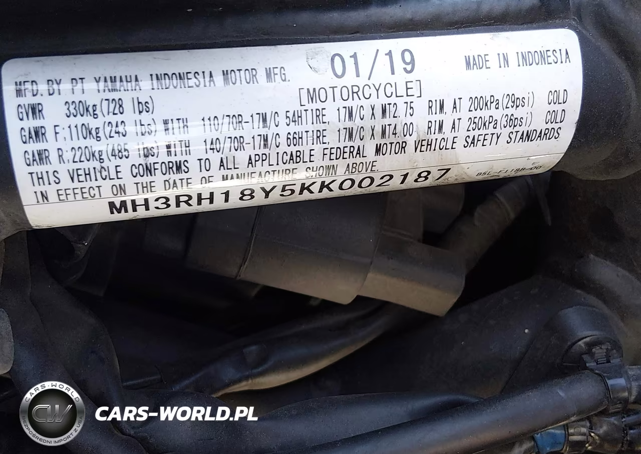 2019 Yamaha Yzfr3 A VIN:MH3RH18Y5KK002187 - 10