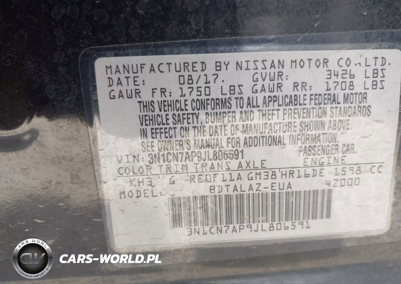 2018 Nissan Versa 1.6 S+ VIN:3N1CN7AP9JL806591 - 9